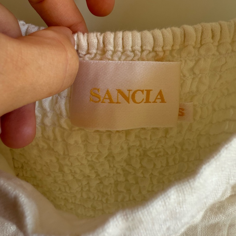 Sancia LUNA PUFF SLEEVE TOP - OATMEAL sz M - Picture 4 of 5